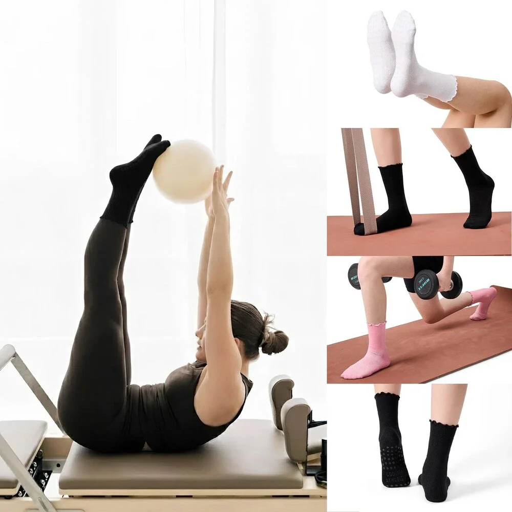 CoolMate Women's Pilates Grip Socks Non Slip Yoga Barre 4 Pairs 6-10 Fit - NWT